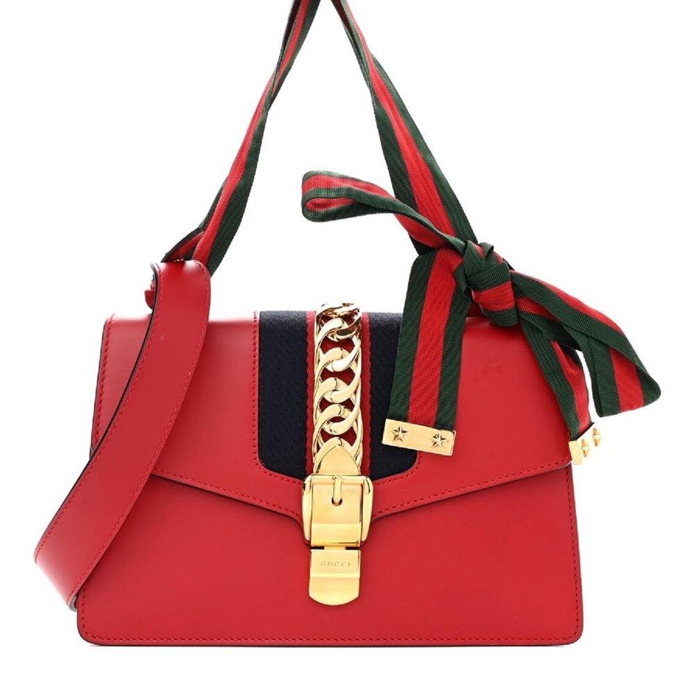 Gucci Red and Green Shoulder Bag
